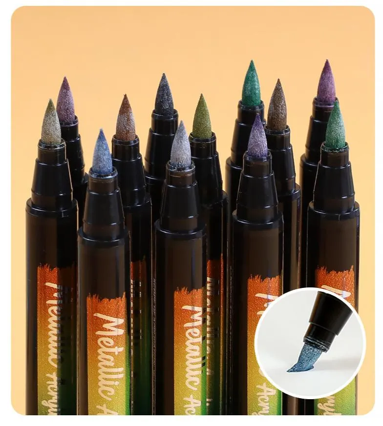 Poppy Crafts Acrylic Paint Markers - Metallic 12 Pack