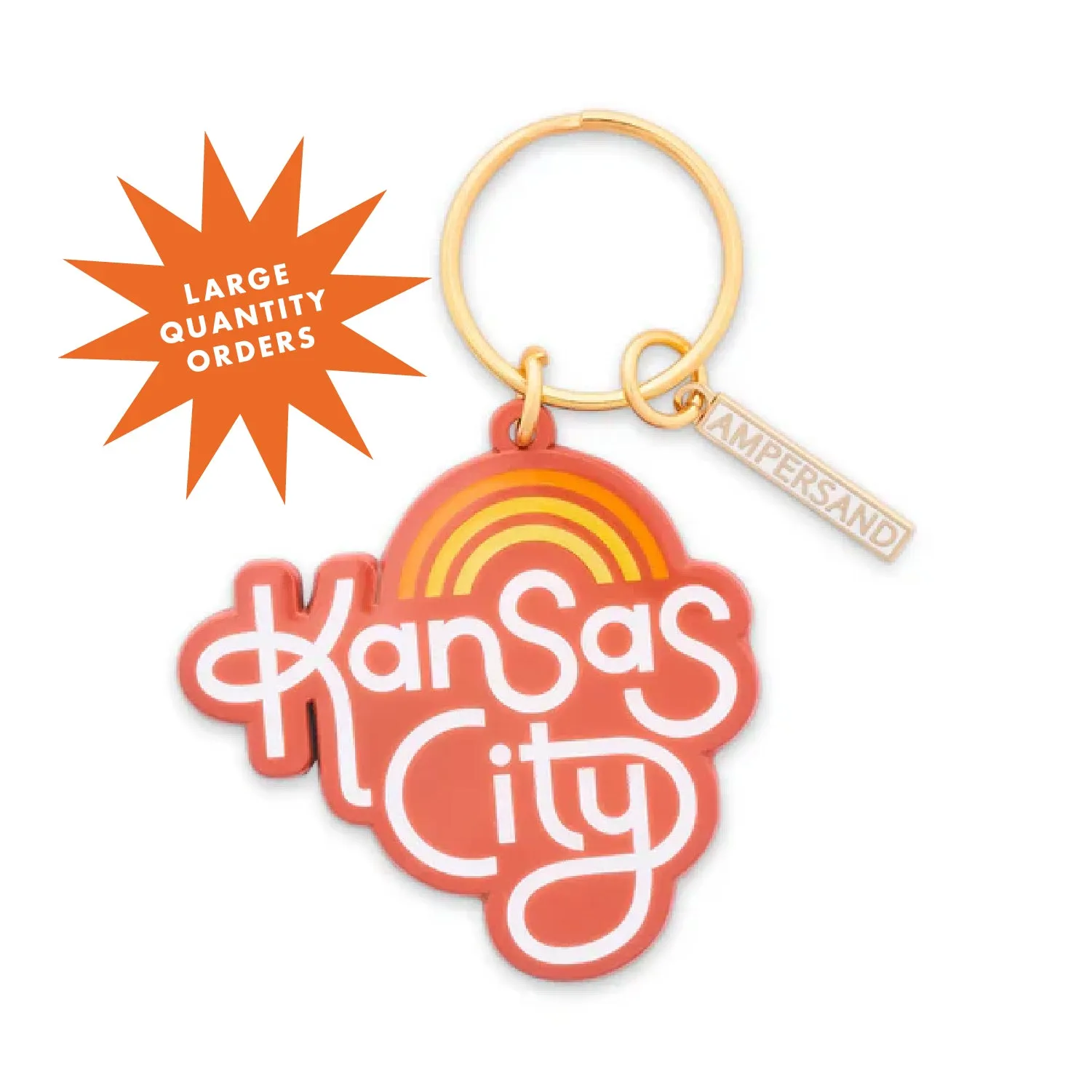 Red Retro Kansas City Keychain - Bulk Order