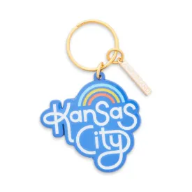 Retro Kansas City - Blue Keychain