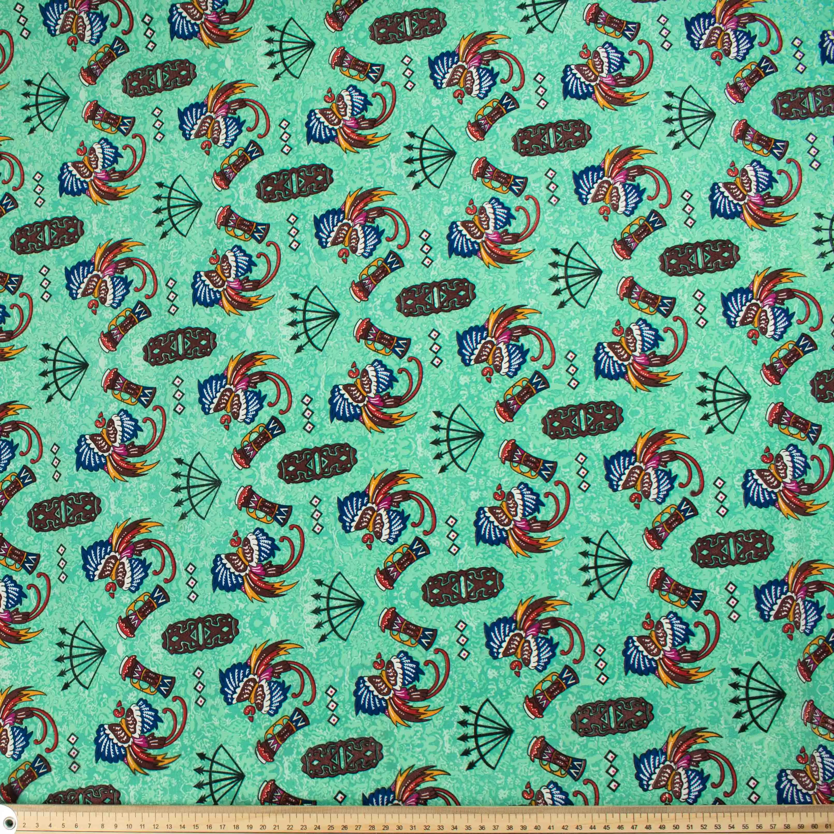 Sahara Ice Wash Prints Design-3 Blue Birds on Light Teal Batik Printed Crepe