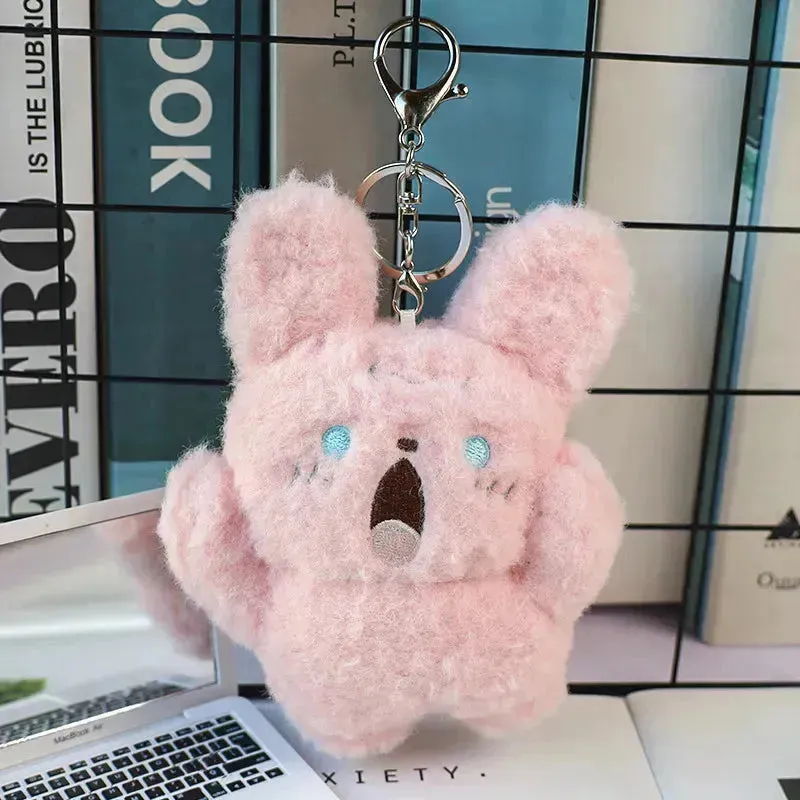 Screaming Animals Plush Keychain