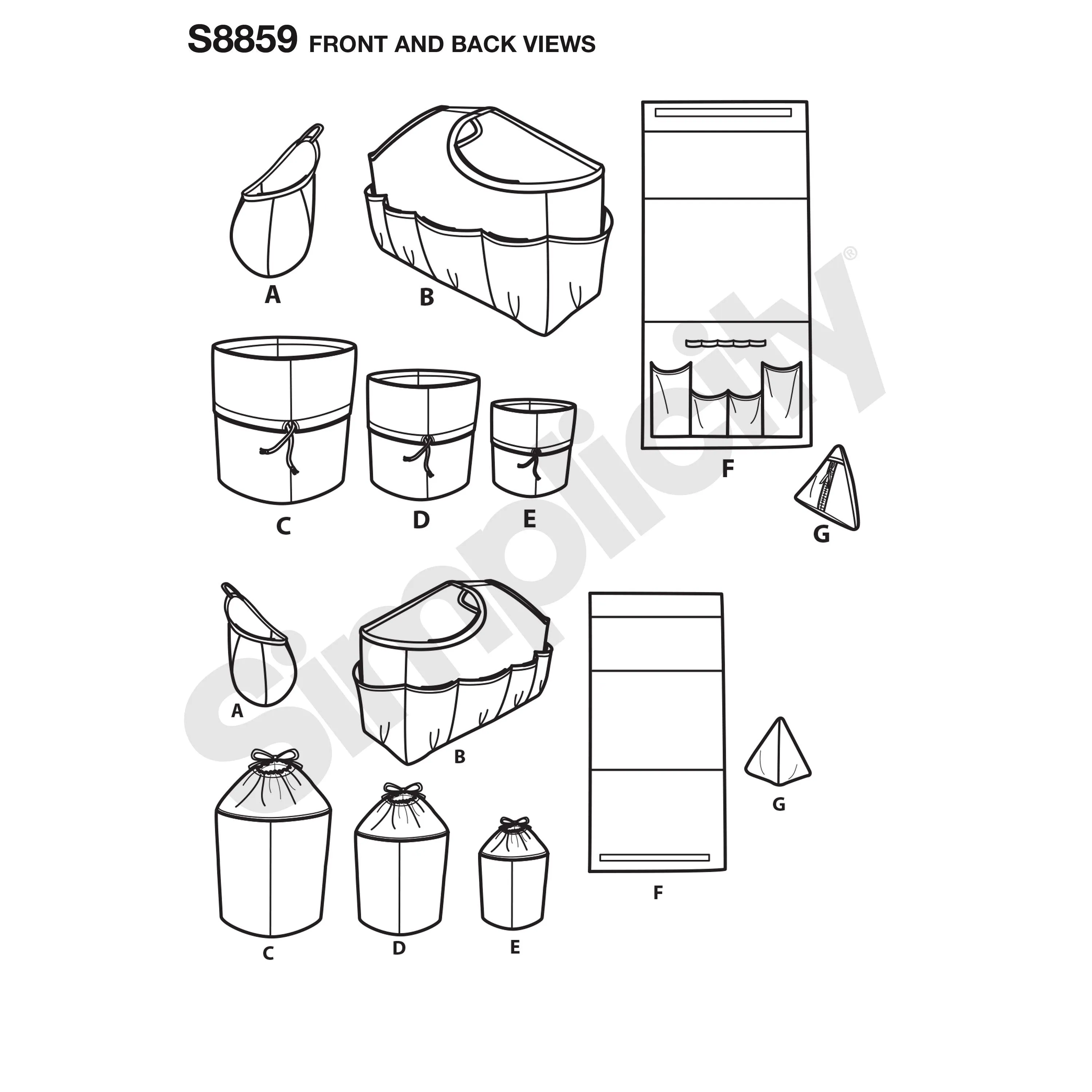 Simplicity Pattern 8859 Organizers Sewing Pattern