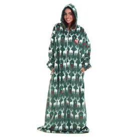 Snuggs Wearable Blanket Monk Green Christmas