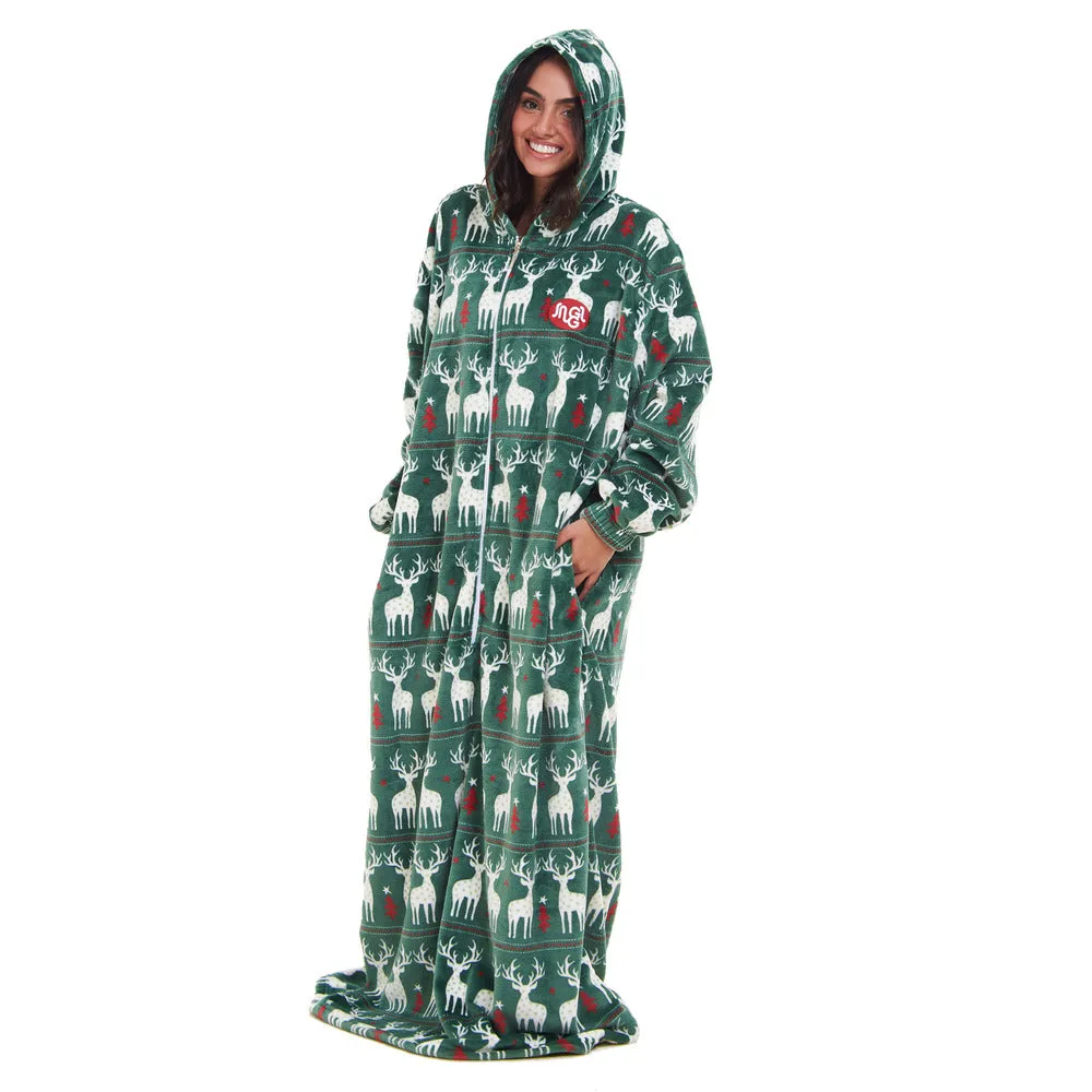 Snuggs Wearable Blanket Monk Green Christmas