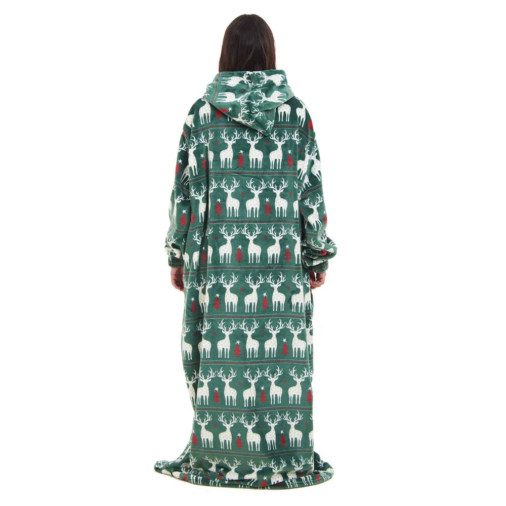 Snuggs Wearable Blanket Monk Green Christmas