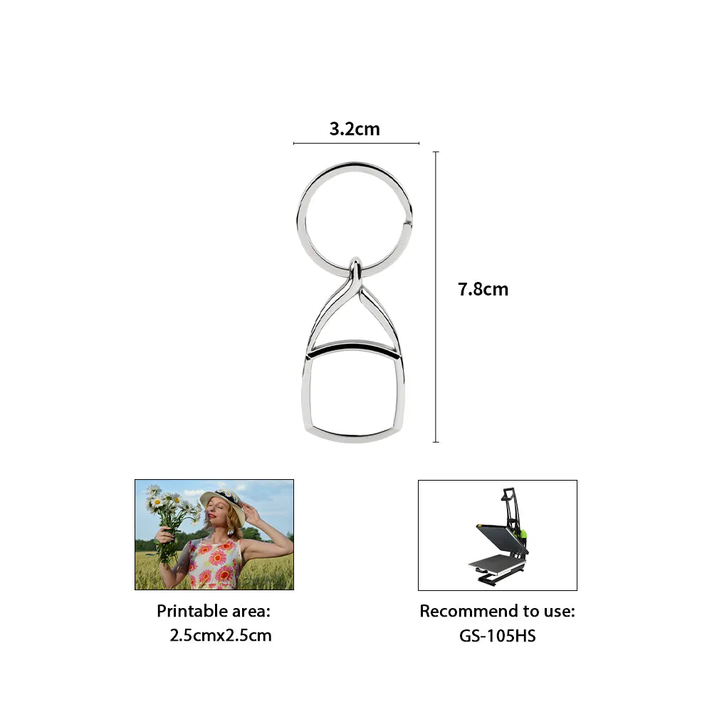 Swirl top Metal Keyring