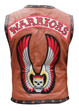 The Warriors Movie Real Leather Vest | Men's Brown Real Leather Vest From Movie "The Warriors"