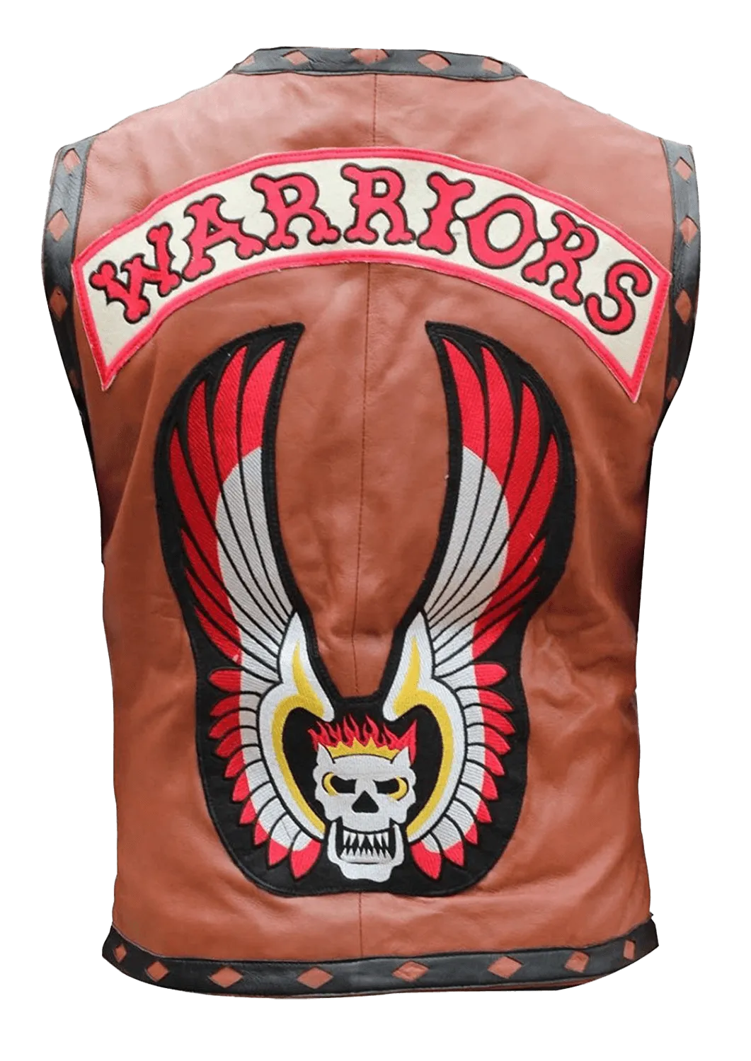 The Warriors Movie Real Leather Vest | Men's Brown Real Leather Vest From Movie "The Warriors"