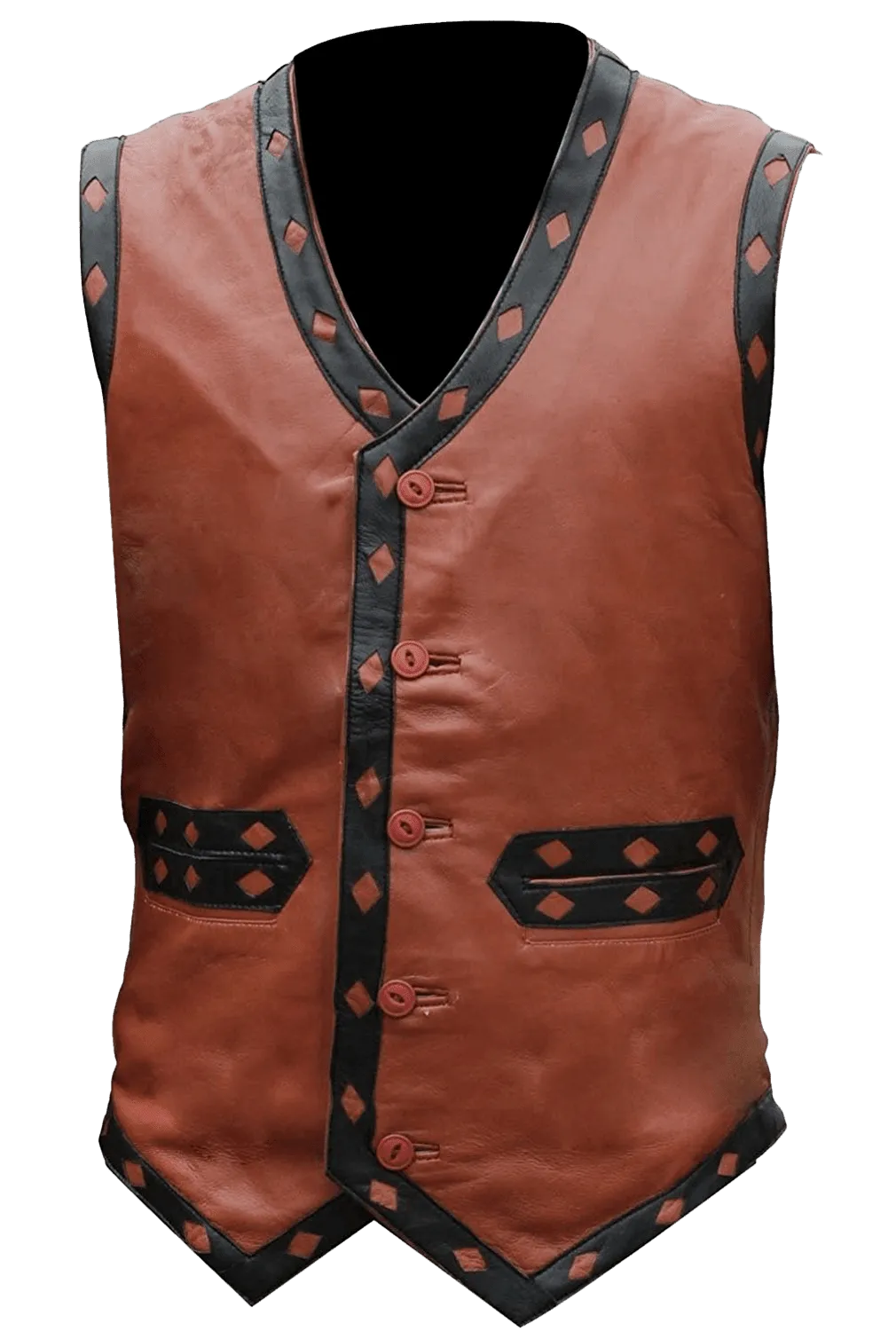 The Warriors Movie Real Leather Vest | Men's Brown Real Leather Vest From Movie "The Warriors"