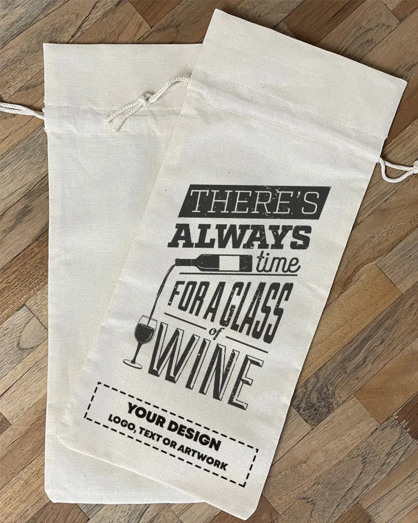 There's Always Time For a Glass of Wine Design - Winery Tote Bags