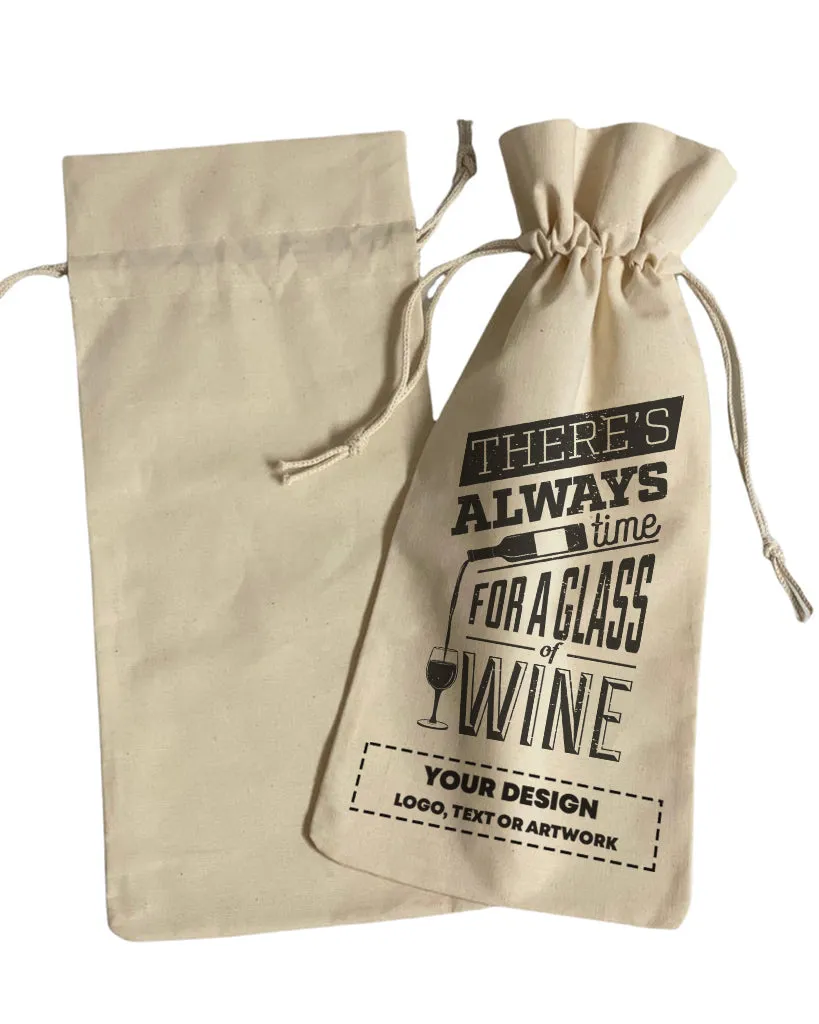 There's Always Time For a Glass of Wine Design - Winery Tote Bags