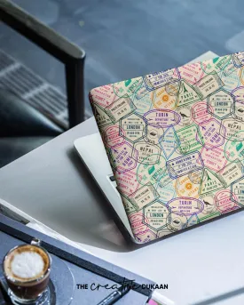 Travel Laptop Skin With Multicolor Poster Stamp