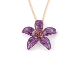 Wireart Lily Pendant, Purple