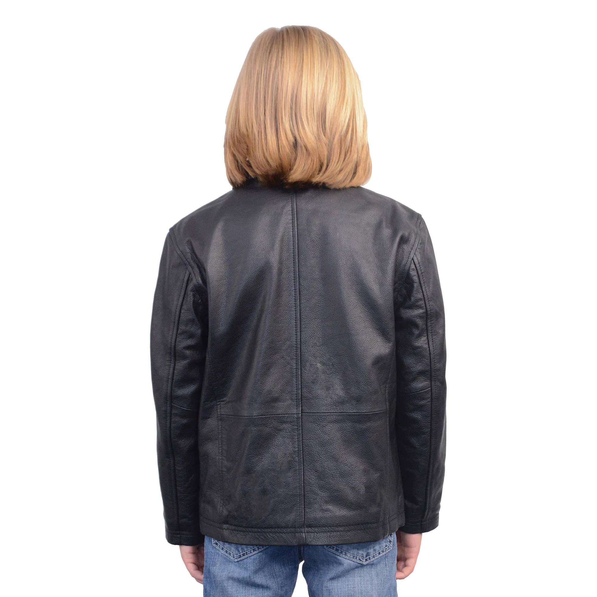 Youth Size Leather JD Zipper Front Jacket